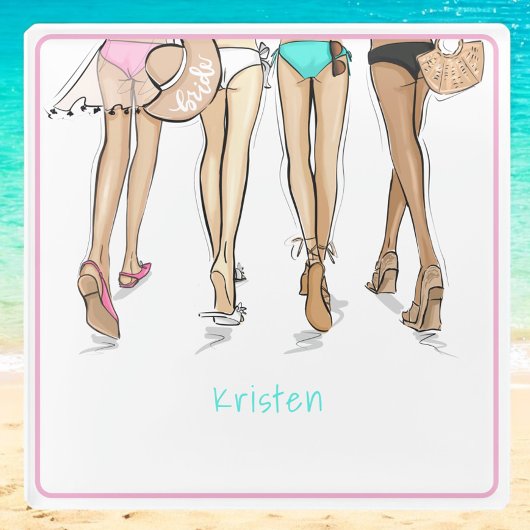 Miami Junggeselinnen-Abschied Weekend Bikini Custo Glasuntersetzer