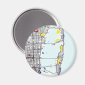 Miami-Karte Magnet (Vorderseite/Rückseite)