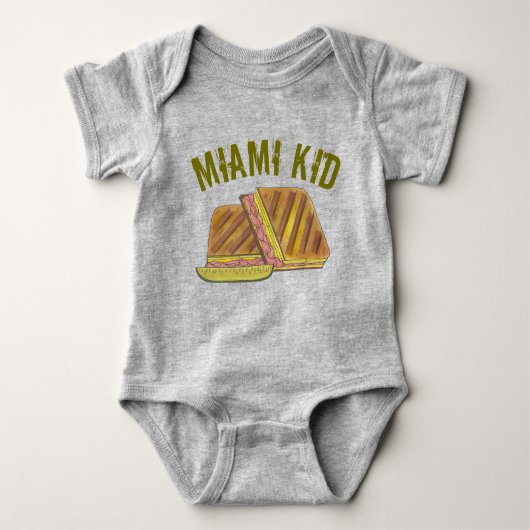 MIAMI KID Kuban Sandwich Ham Pork Schweizer Käse Baby Strampler (Vorderseite)
