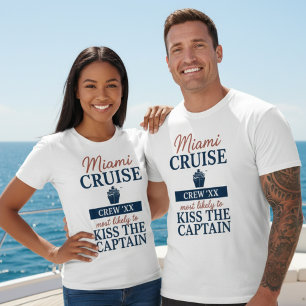 Miami Kreuzfahrt Besatzung Küsst Kapitän T-Shirt