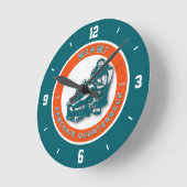 Miami-Lehnsessel-Quarterback-Fußball-Wanduhr Runde Wanduhr (Winkel)