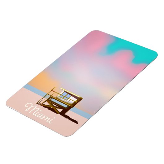 Miami Lifeguard Travel Poster Magnet (Linke Seite)