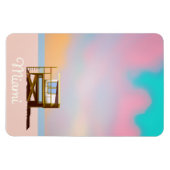 Miami Lifeguard Travel Poster Magnet (Horizontal)