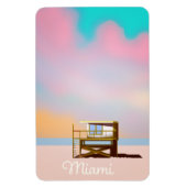Miami Lifeguard Travel Poster Magnet (Vertikal)
