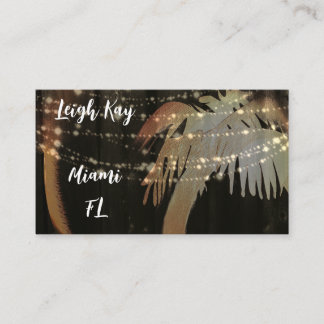 Miami Lights Palm Tree Resort Tanz Business Card Visitenkarte