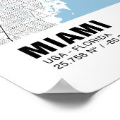 Miami Map Poster - Miami Black Map (Ecke)