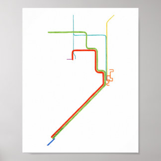 Miami Metrorail-Kartenkunst Poster