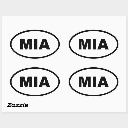 Miami MIA Ovaler Aufkleber (Blatt)