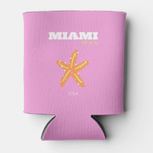 Miami, Miami Beach, Florida, Preppy, Pink, Orange Dosenkühler
