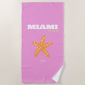 Miami, Miami Beach, Florida, Preppy, Pink, Orange Strandtuch (Vorderseite)