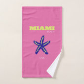 Miami, Miami Beach, Pink Badhandtuch Set (Handtuch)