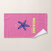 Miami, Miami Beach, Pink Badhandtuch Set (Handtuch)