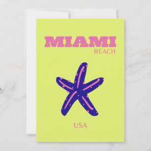 Miami, Miami Beach, Travel Art, Preppy Feiertagskarte