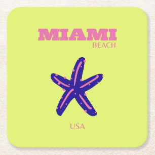 Miami, Miami Beach, Travel Art, Preppy Rechteckiger Pappuntersetzer