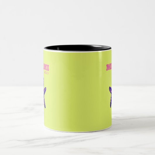 Miami, Miami Beach, Travel Art, Preppy Zweifarbige Tasse (Mittel)