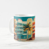 Miami Mirage – Retro Travel Mug Kaffeetasse (Vorderseite Links)