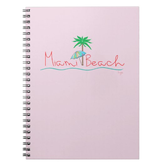 Miami mit Palme und Regenschirm Notizblock (Vorderseite)