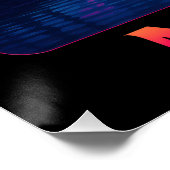 Miami Moonrise - Neon Skyline Poster (Ecke)