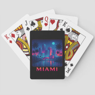 Miami Moonrise - Neon-Skyline Spielkarten