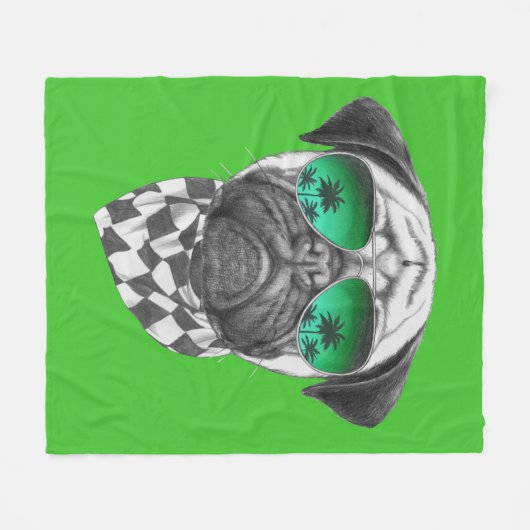 Miami-Mops Fleecedecke (Vorderseite (Horizontal))