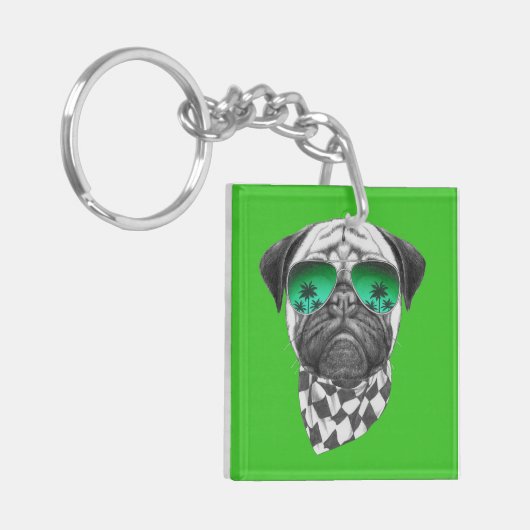 Miami-Mops Schlüsselanhänger (Vorderseite links)