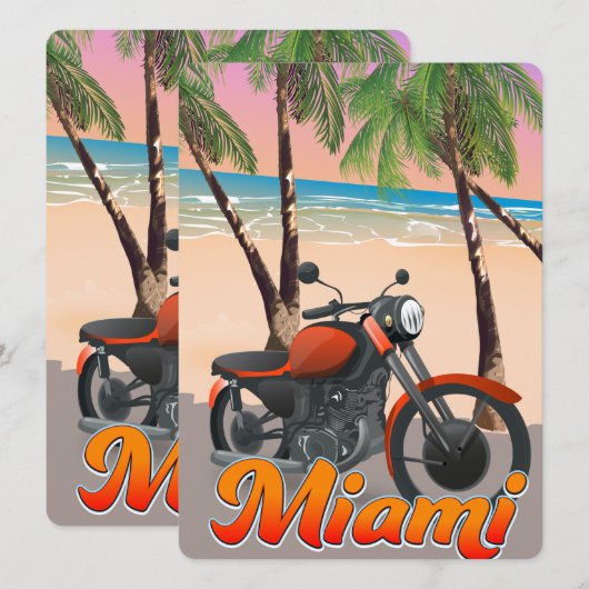 Miami Motorbike Reiseplakat (Vorne/Hinten)