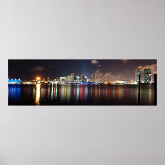Miami-Nachtpanorama - Poster (Vorne)