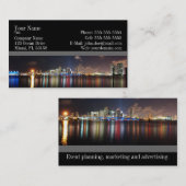 Miami-Nachtpanorama - Visitenkarte (Vorne/Hinten)