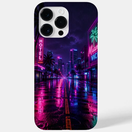 Miami Neon Night Cell Phone Case (Rückseite)