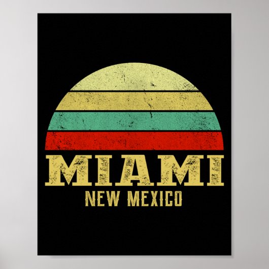Miami New Mexico Vintage Retro Sunset Poster (Vorne)