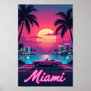 Miami Nights – Ein Retro-Stadt-Traum Poster