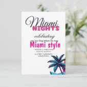 Miami Nights Einladung Geburtstagsparty, Summer Pa (Stehend Vorderseite)