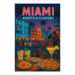 Miami Nights - Food & Vibes Poster
