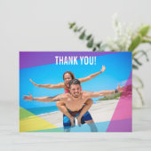 Miami Nights Foto Dankeskarte (Stehend Vorderseite)