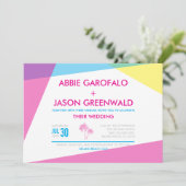 Miami Nights Hochzeit Einladung (Stehend Vorderseite)