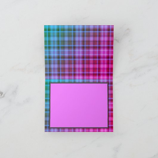 Miami Nights Kariert Danke Note Card (Innenseite)