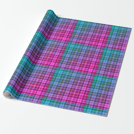 Miami Nights Kariertes Wrapping Paper Geschenkpapier (Ungerollt)