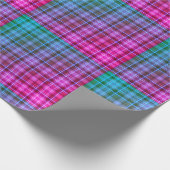 Miami Nights Kariertes Wrapping Paper Geschenkpapier (Ecke)