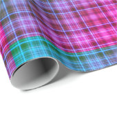 Miami Nights Kariertes Wrapping Paper Geschenkpapier (Rolleneckpunkt)