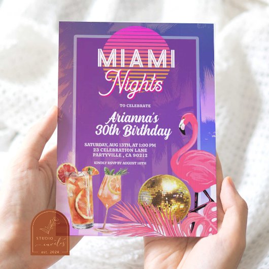 Miami Nights Summer Birthday Party Einladung
