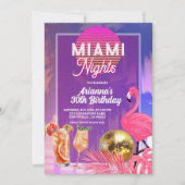 Miami Nights Summer Birthday Party Einladung (Vorderseite)