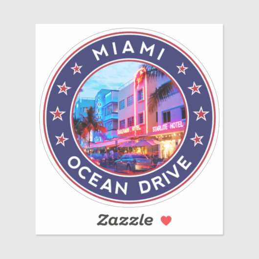 Miami Ocean Drive Aufkleber (Blatt)