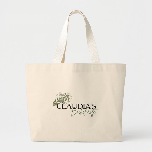 Miami Palm Bride Custom Chic Junggeselinnen-Abschi Jumbo Stoffbeutel (Vorne)