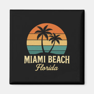 Miami Palme Florida Vintage Sonnenuntergang Palmen Magnet