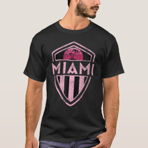 MIAMI Palme Sonnenuntergang Dreieck Abzeichen DIS T-Shirt