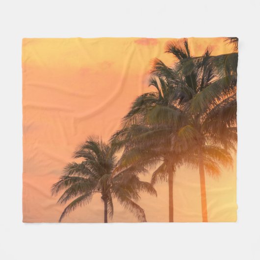 Miami-Palmen Fleecedecke (Vorderseite (Horizontal))
