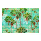 Miami Palms: Wasserfarbe tropisch nahtlos Kissenbezug (Rückseite)