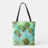 Miami Palms: Wasserfarbe tropisch nahtlos Tasche (Rückseite)