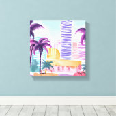 Miami Pastels | Messy Watercolor-Malerei Leinwanddruck (Insitu (Holzboden))
