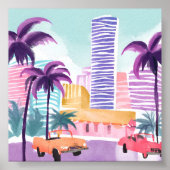 Miami Pastels | Messy Watercolor Painting Poster (Vorne)